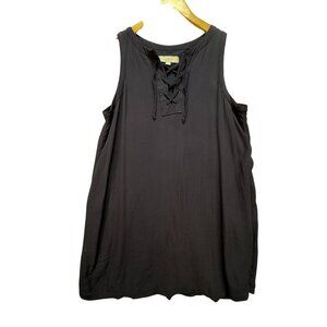 Ann Taylor Loft Women's Lace Up Tunic Dress Size M Deep Navy Sleeveless Casual